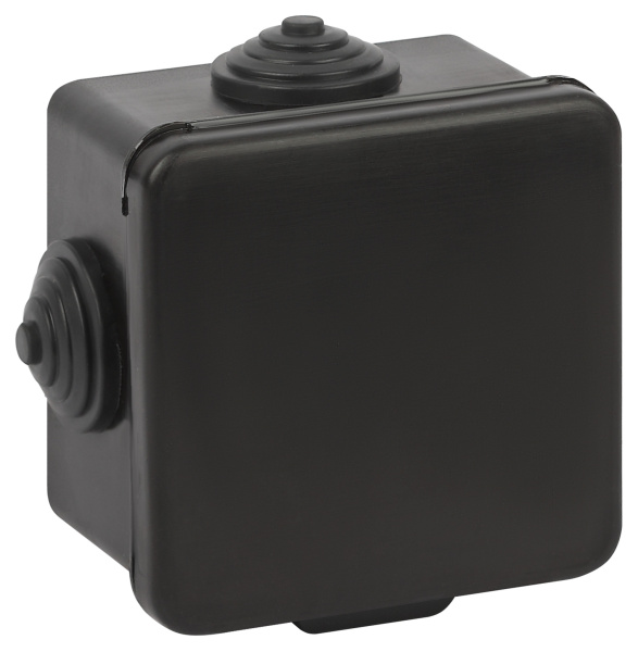 ЭРА Распаячная коробка KOR-65-65-50-4g-B открытой установки КОР 65х65х50мм черная с гермовводами 4 входа IP54