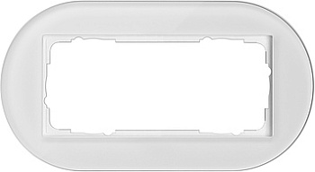 Gira Studio Белое стекло Рамка 2-ая без перегородки 1002130