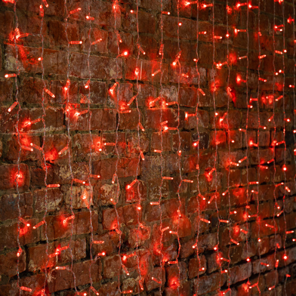 NEON-NIGHT Гирлянда "Светодиодный Дождь" 2х1,5м, постоянное свечение, прозрачный провод, 230 В, диоды КРАСНЫЕ, 360 LED 235-302