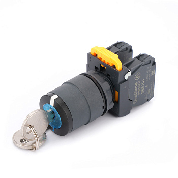 Systeme Electric Переключатель SB5 в сборе модульный 22мм 3 позиции с фиксацией ключ 2НО