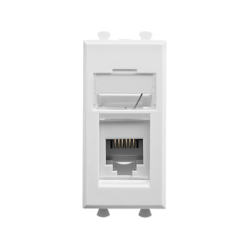 DKC Телефонная розетка RJ-12 модульная, "Avanti", "Белое облако", 1 модуль