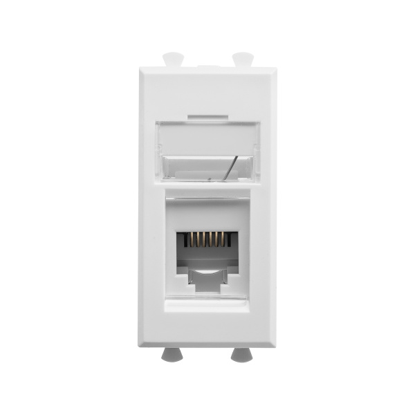 DKC Телефонная розетка RJ-12 модульная, "Avanti", "Белое облако", 1 модуль