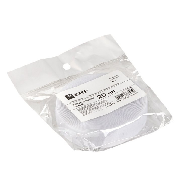 Купить EKF PROxima Хомут-липучка 20 мм (5м ролл) белый