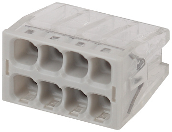 ЭРА NO-224-27 Клемма СМК компактная, серия 208, 8 отверстий, 0,5-2,5 мм2 (упак 50 шт.)