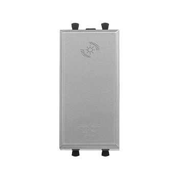 DKC Диммер кнопочный модульный для LED ламп, "Avanti", "Закаленная сталь", 1модуль