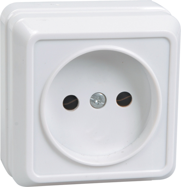 IEK OKTAVA РС20-2-ОБ Розетка 1местн. без з/к 10А откр.уст. (белый)