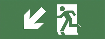 ЭРА INFO-DBA-005 Самоклеящаяся этикетка 200х60мм "Фигура/стрелка вниз влево" DPA/DBA