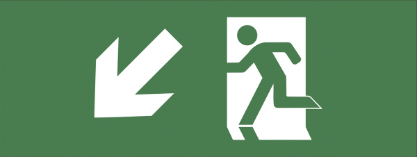 ЭРА INFO-DBA-005 Самоклеящаяся этикетка 200х60мм "Фигура/стрелка вниз влево" DPA/DBA