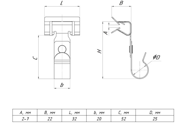 Купить EKF PROxima Зажим балочный 3-8мм под трубу 25мм