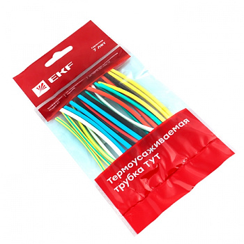EKF PROxima Термоусаживаемая трубка ТУТ нг 4/2 набор:7 цветов по 3шт. 100мм.