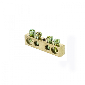 EKF PROxima Шина PEN "ноль-земля" (6х9мм) 4 отверстия латунь крепеж по центру