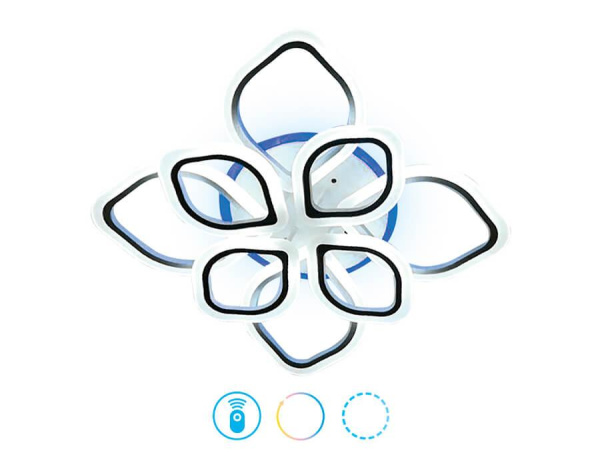 Купить Ambrella Потолочный светодиодный светильник с пультом и подсветкой FA517/4+4 WH белый 228W+28W 730*730*120 (ПДУ РАДИО 2.4)