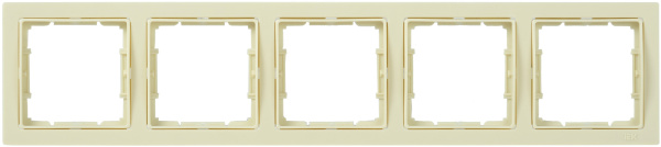 IEK РУ-5-БК Рамка пятиместная квадратная BOLERO Q1 кремовый EMB52-K33-Q1