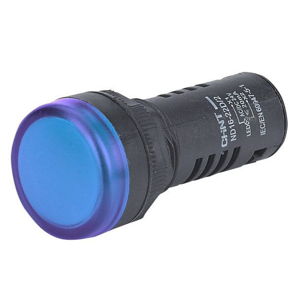 CHINT Индикатор ND16-22D/4C синий, встр. конденсатор, IP65 АС230В (R)