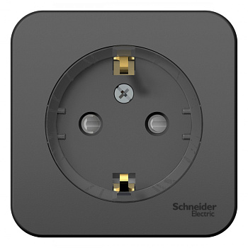 Systeme Electric Blanca наруж Антрацит Розетка с/з со шторками, (тонкая) 16А, 250В, изолир. пластина