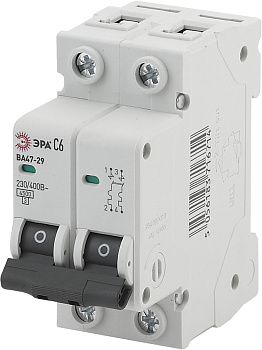 ЭРА NO-902-115 Автоматический выключатель ВА47-29 2P 50А кривая C