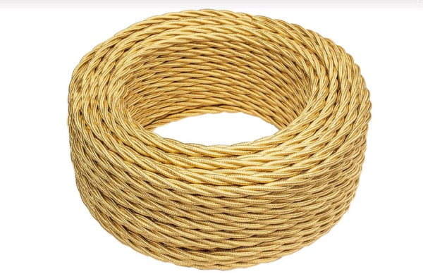 BIRONI Золото глянец Витой провод 2*1,5 150м B1-424-079-150