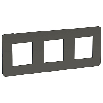 SE Unica Studio Дымчато-серая/Антрацит Рамка 3-ная NU280622