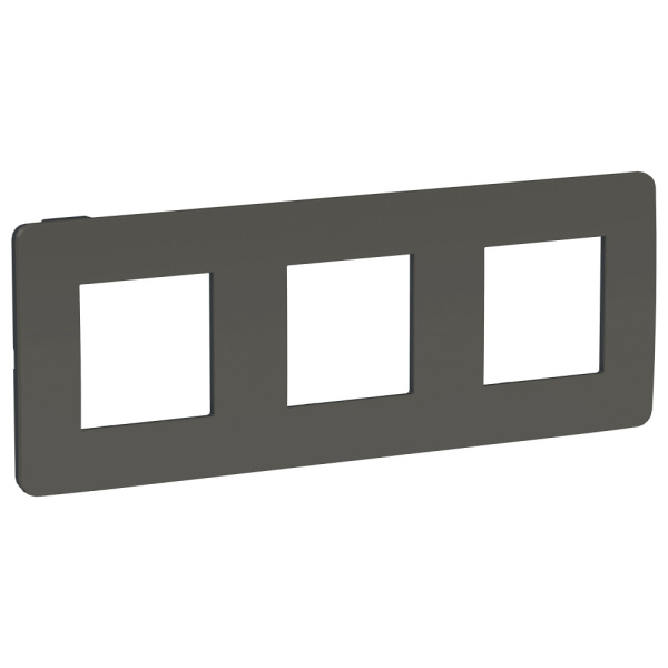 SE Unica Studio Дымчато-серая/Антрацит Рамка 3-ная NU280622