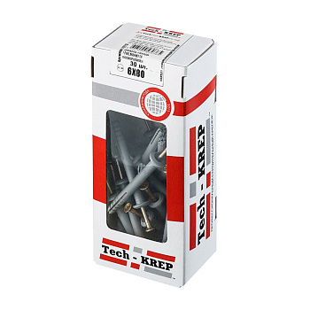 Tech-Krep Дюбель-гвоздь 6х80 гриб. манжета (полипропилен) (30 шт) - коробка с ок 112713
