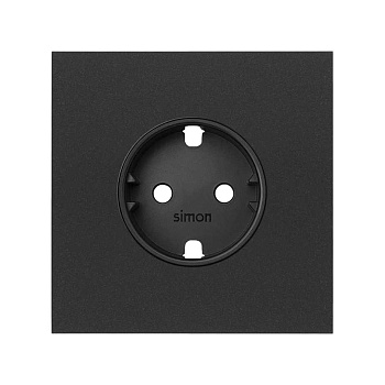 Simon 100 Черный матовый Кит 1 пост, фронт. Накладка на 1 розетку Schuko 10020105-238