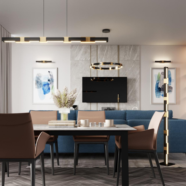 Купить Odeon Light 4991/36FL L-VISION ODL23 381 черный/золотой/металл/акрил Торшер LED 36W 3000K FIERRO