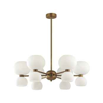 Odeon Light 4979/12 MODERN ODL22 321 мат.бронзовый/белый/стекло Люстра E14/G9 6+6*40W CHANGI