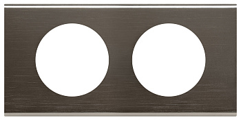 Legrand Celiane2 Черный никель Рамка 2-я (2+2 мод) 069032