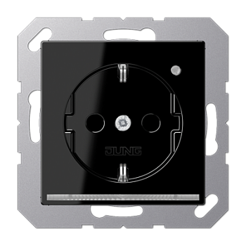 JUNG SCHUKO-розетка с LED подсветкой, чёрный A1520-OSWLNW