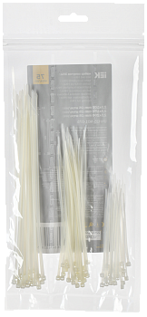 IEK Набор хомутов 2,5х100; 2,5х150; 2,5х200 бел. (75шт/упак)