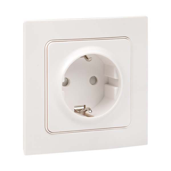 Купить EKF PROxima Стокгольм Розетка 1-ая с/з 16А белая со шторками