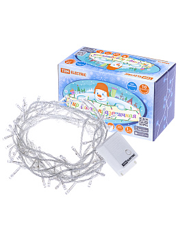 TDM Гирлянда светодиодная СГ100Г10, голубая, 10м, 8 режимов, 250 В, SQ0361-0036