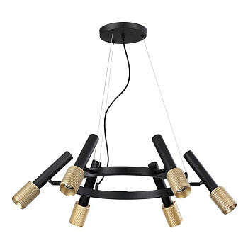 Odeon Light 4240/6 HIGHTECH ODL22 183 черный/зол/металл Люстра IP20 max 6*10W LED GU10 MEHARI