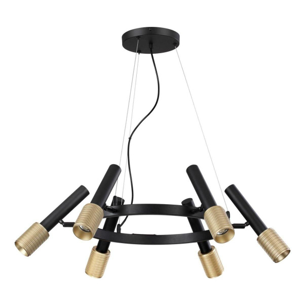 Odeon Light 4240/6 HIGHTECH ODL22 183 черный/зол/металл Люстра IP20 max 6*10W LED GU10 MEHARI