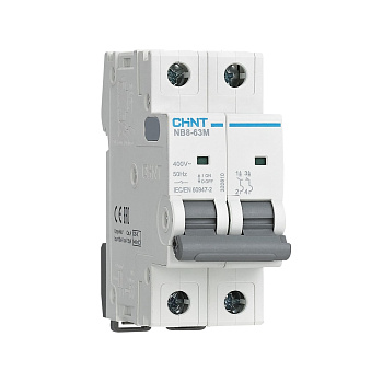 CHINT Автоматический выключатель NB8-63M 2P 2А 10кА х-ка L без тепл. расцеп. (R) 320797