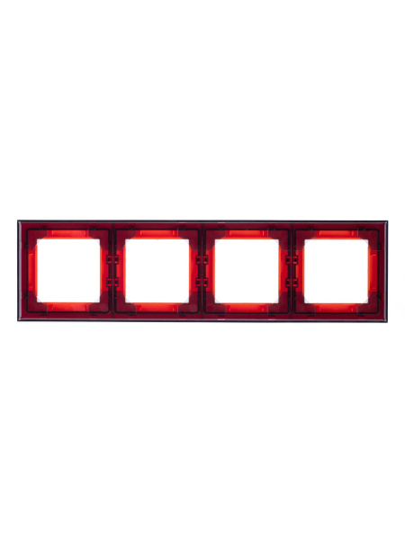 Купить ABB EPJ Levit Оранжевый / дымчатый чёрный Рамка 4 поста 2CHH015040A6066