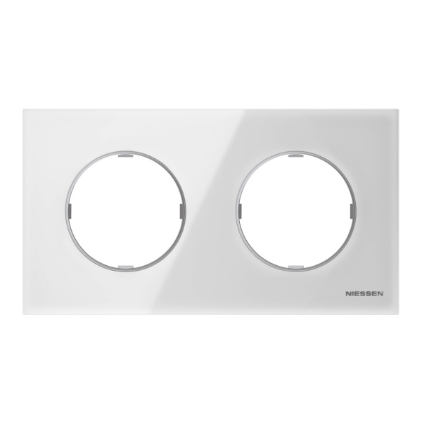 ABB SKY Moon Стекло белое Рамка 2-постовая 2CLA867200A3001