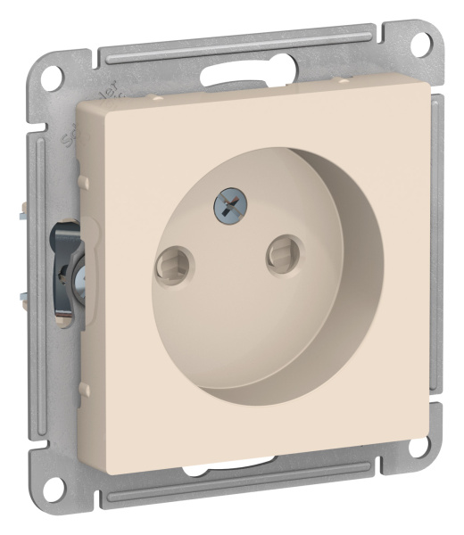 Купить Systeme Electric AtlasDesign Беж Розетка б/з со шторками, 16А, механизм