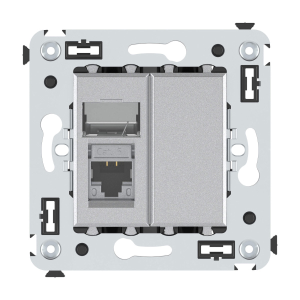 Купить DKC Компьютерная розетка RJ-45 в стену, кат.6 одинарная экранированная,"Avanti","Закаленная сталь"