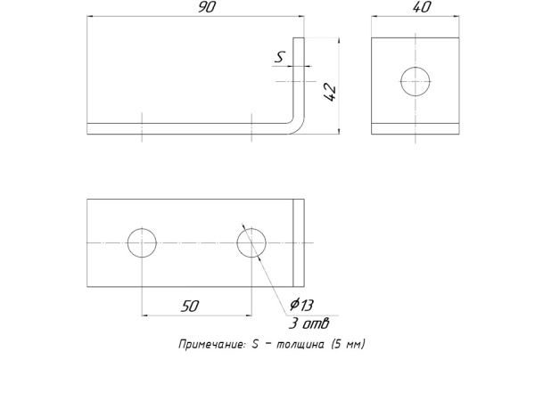 Купить EKF PROxima STRUT-пластина угловая 90гр. 3 отверстия HDZ
