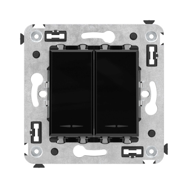 Купить DKC Кнопка двухклавишная в стену, "Avanti", "Черный квадрат"