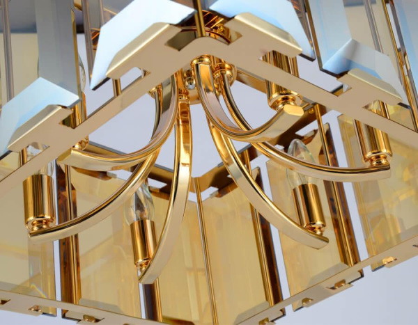 Купить Ambrella Подвесная люстра с хрусталем TR5149 GD/TI золото/янтарь E14/6 max 40W 500*500*1000