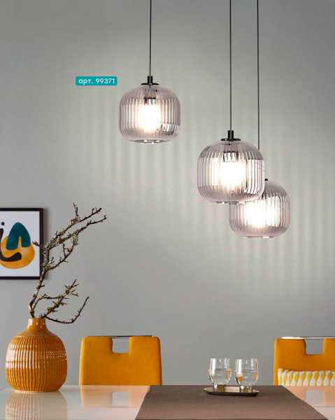 Купить Eglo 99371 Подвес MANTUNALLE 1, 1х40W (E27), 200, H1100, сталь, черный/стекло с напылением, черный-прозрачный