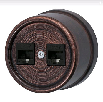 BIRONI Лизетта Пластик Медный век Розетка 2-ая RJ45 B1-302-16