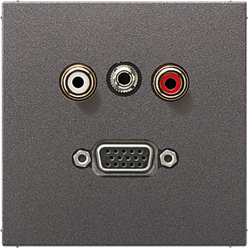 JUNG 2x Cinch Audio (RCA) / Stereo Jack (TRS 3.5 mm) / VGA, антрацит MAAL1072AN