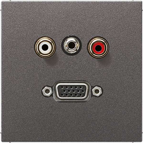 JUNG 2x Cinch Audio (RCA) / Stereo Jack (TRS 3.5 mm) / VGA, антрацит MAAL1072AN