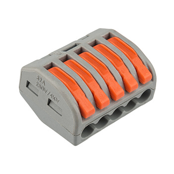 Универсальная многоразовая 5-проводная клемма (0,08-2,5 (4) мм²) 40шт. Rexant 07-5255-4