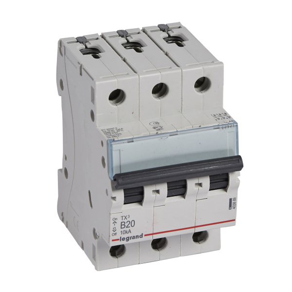 Legrand TX3 Автоматический выключатель 3P 20A (B) 6000/10kA 403889