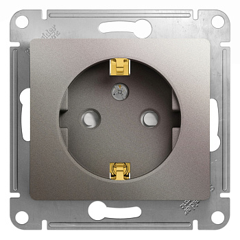 Systeme Electric Glossa Платина Розетка с/з со шторками