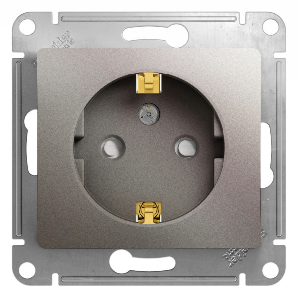 Systeme Electric Glossa Платина Розетка с/з со шторками